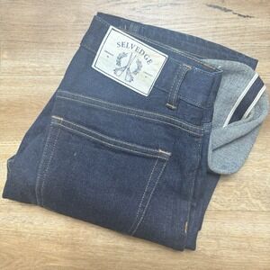 Selvedge Japanese Jeans Mens "28x30"‎ Blue Dark Wash Retro Redline Straight Fit